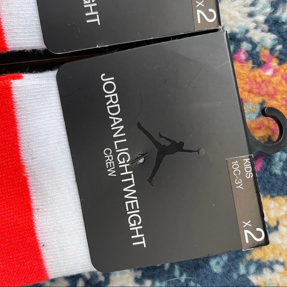 New Youth Jordan lightweight crew socks size 10C-3Y 2 packs of 2 (4 pairs) - Picture 2 of 3